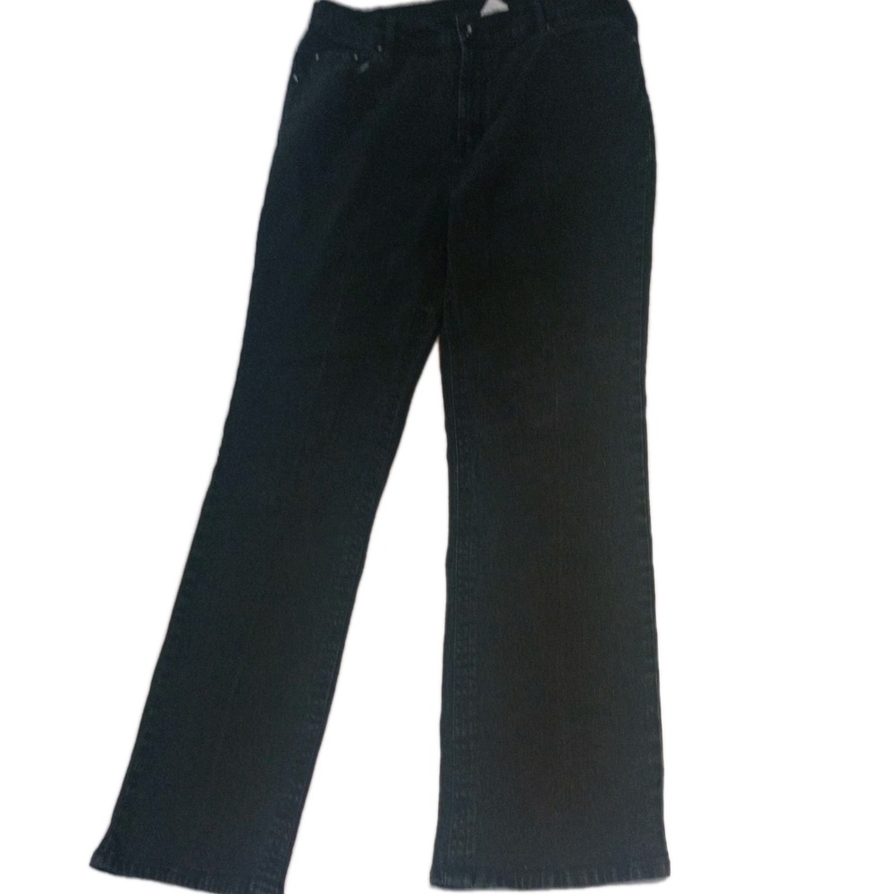 DG2 Womens Jeans Sz 10 Boot-Cut 5 Pocket Black Denim 29L x 32W Embellished